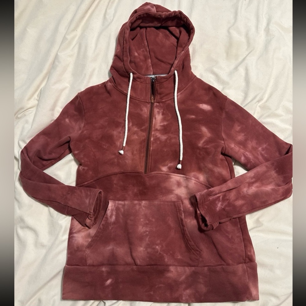 Women's Tie-Dye Hoodie - Maroon